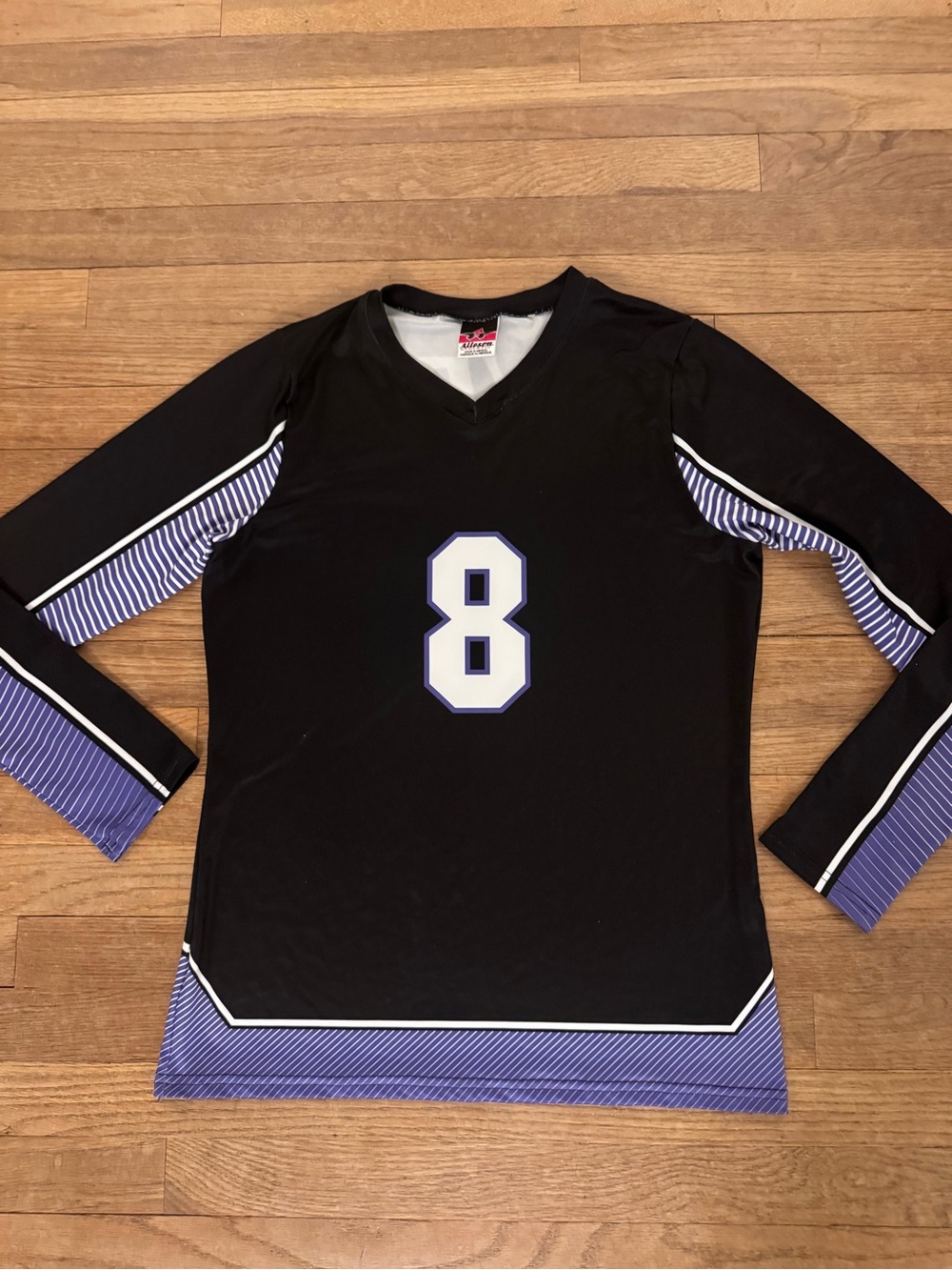Alleson Athletic Women's Black Number 8 Long Sleeve Volleyball Jersey Sz M
 b66